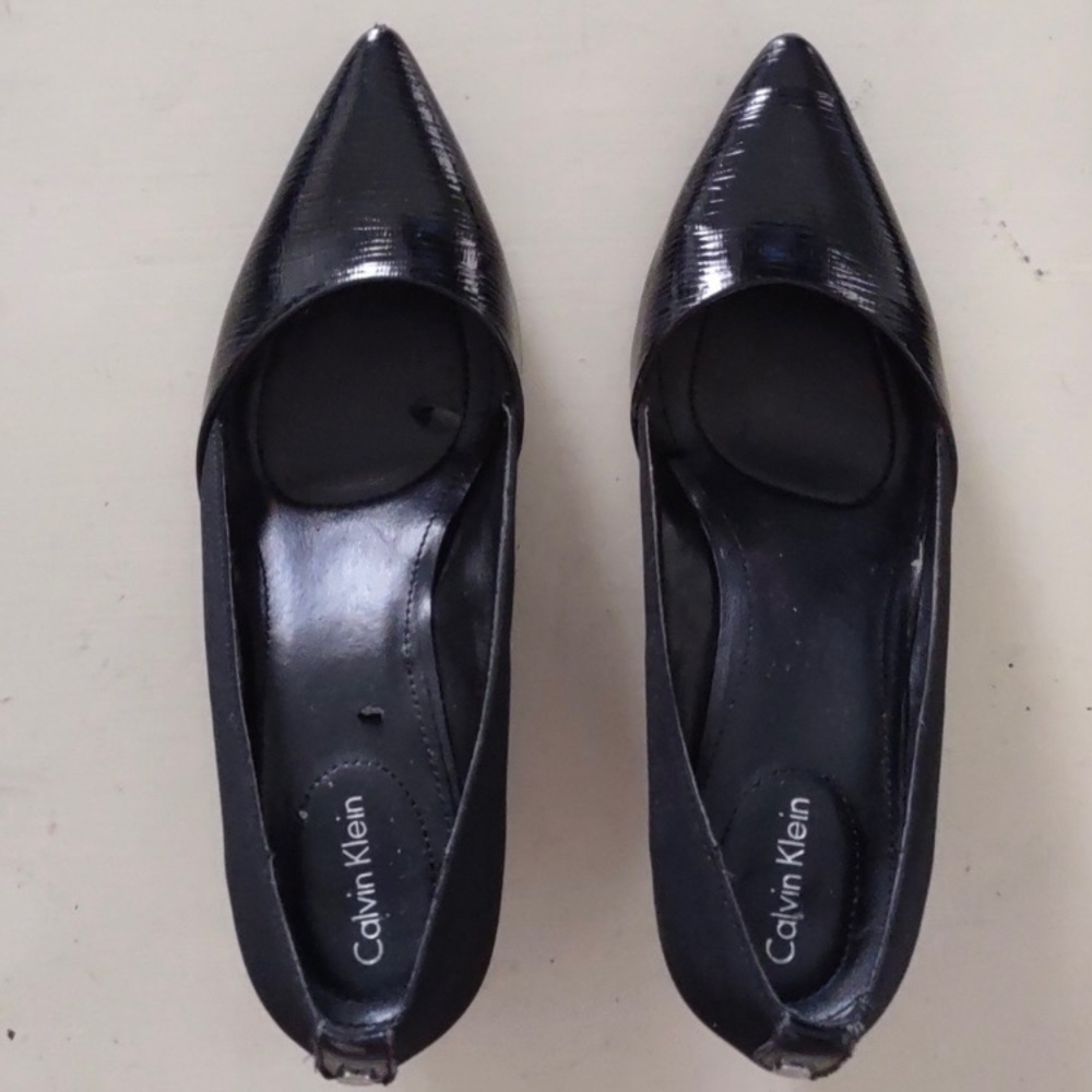 Calvin Klein patent snake skin finish wedges - Picture 3 of 16